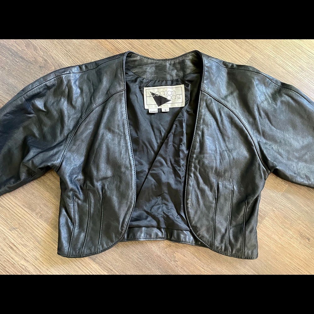 Vintage 80’s Genuine Leather Cropped Jacket